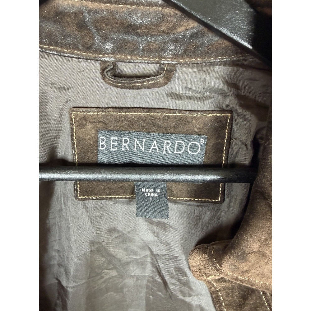 Bernardo Jacket Womens Size L Leather Suede Full Zip Brown Nordstrom - Picture 3 of 16